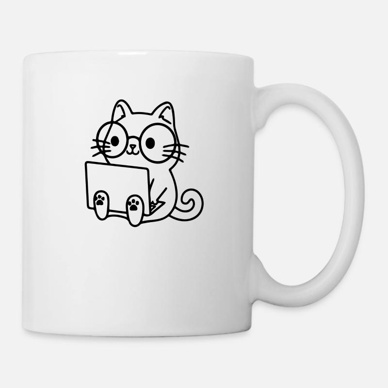 Programmierer Coding Nerd Katze - Tasse - Weiß