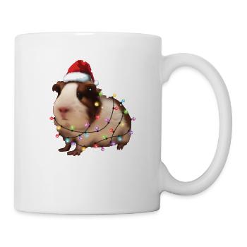 Christmas Guinea Pig - Funny Cute Santa Rodent - Mug - white - Right