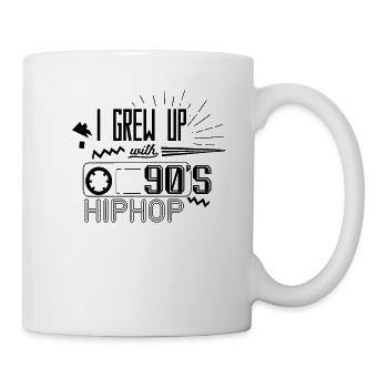 I grew up with 9 = 's hip hop, 90s hip hop - Mug - white - Right