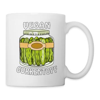 VEGAN GURKENGLAS - Tasse - Weiß - Rechts