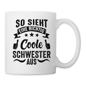 So Sieht Ein Richtig Cooler Bruder Aus Geschenkide - Tasse - Weiß - Rechts
