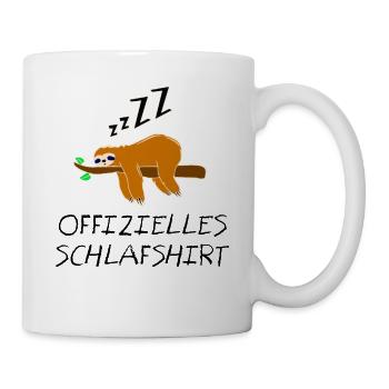 Offizielles Schlafshirt Faultier - Tasse - Weiß - Rechts