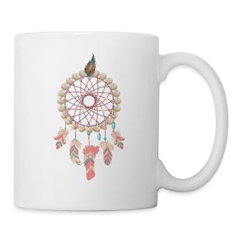 Dream catcher Indian beaded feathers - Mug - white - Right