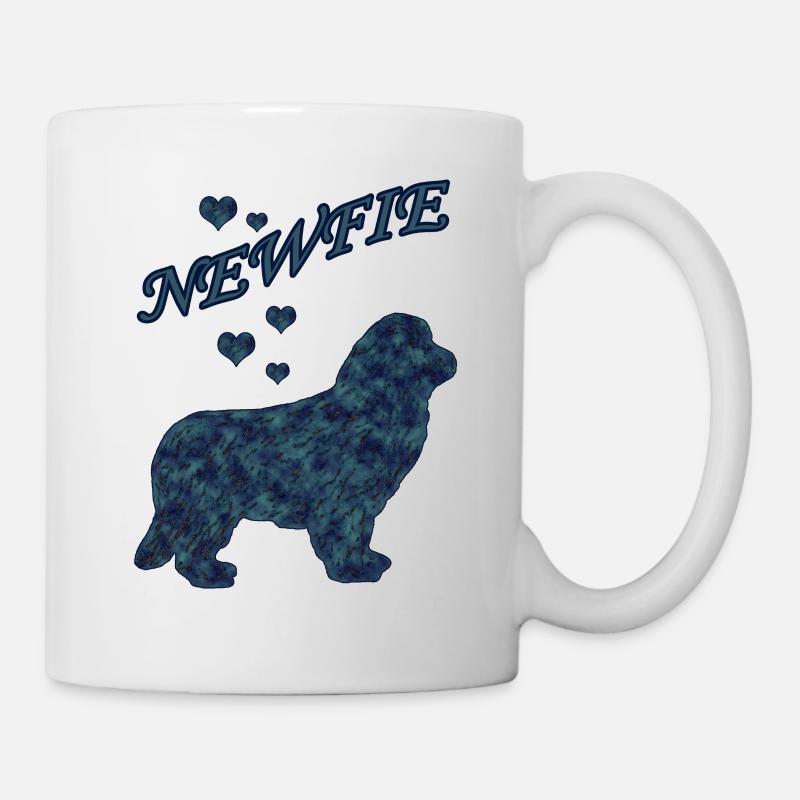 Chien de Terre-Neuve bleu - Mug blanc - blanc