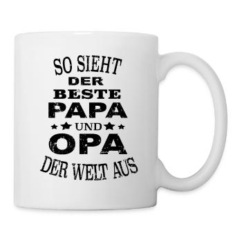 Meilleur papa et grand-père du monde grand-père de la fête des pères - Mug blanc - blanc - Droite