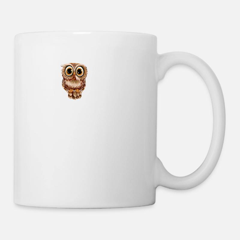 Eulen Herzschlag Heartbeat EKG Eule Puls Süßes Eul - Tasse - Weiß