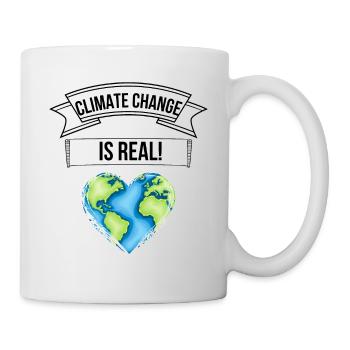 Le changement climatique est réel! Changement climatique planète terre - Mug blanc - blanc - Droite