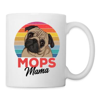 Mops - Tasse - Weiß - Rechts