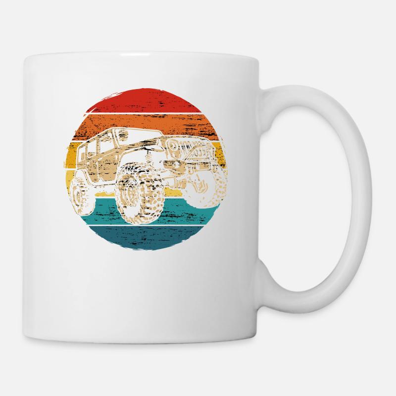 Off road suv 4x4 car retro vintage - Mug - white