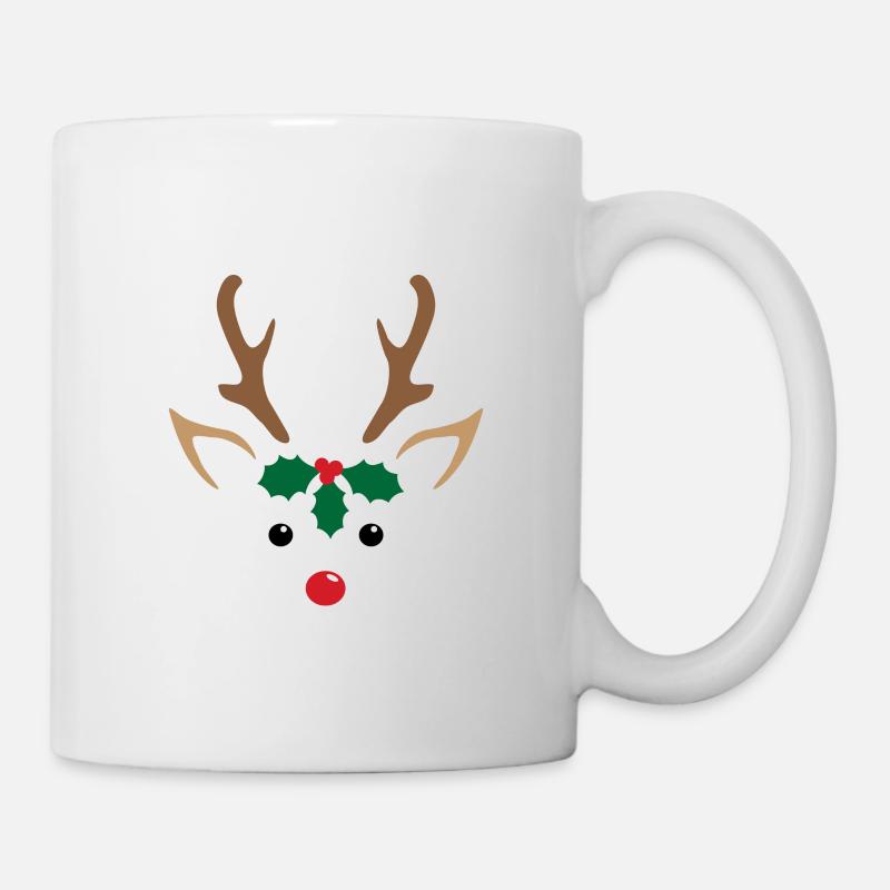 Süßes Rentiergesicht - Tasse - Weiß