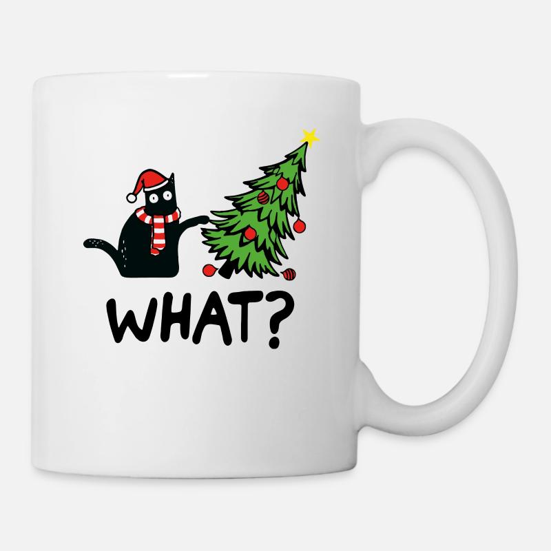 Weihnachtskatze What Weihnachtsbaum Kätzchen - Tasse - Weiß