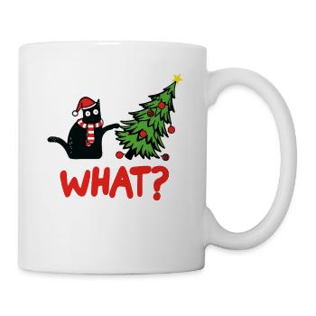 Chat de Noël What Arbre de Noël Chatons - Mug blanc - blanc - Droite