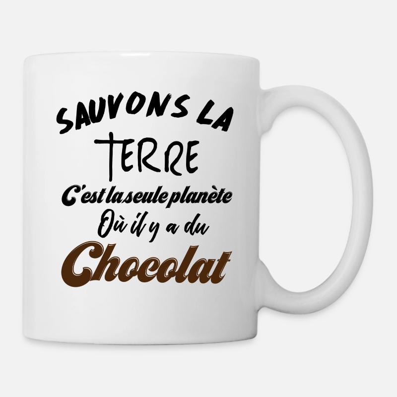 sauvons la terre et sont chocolat - Mug blanc - blanc
