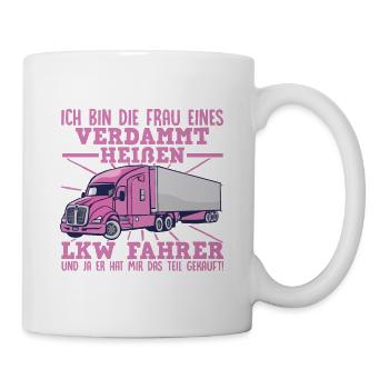 Frau Eines Heißen Truckers Geschenk LKW Frau - Tasse - Weiß - Rechts