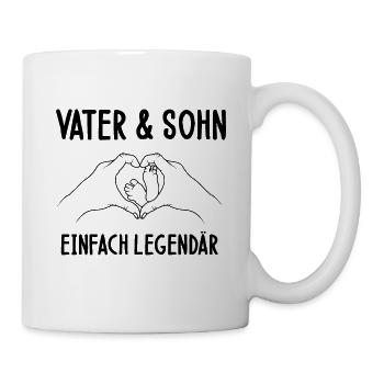 Sohn Vater Familie Papa Baby Legende Hände - Tasse - Weiß - Rechts