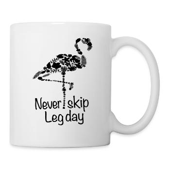 Haltérophilie Bodybuilding Never Skip Leg Day Meme - Mug blanc - blanc - Droite