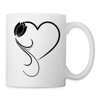 Heart flower tulip frame - Mug - white - Right