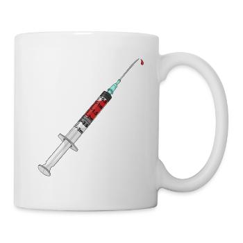Spritze Impfung Arzt Patient Syringe Blut Doktor - Tasse - Weiß - Rechts