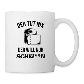 Lustiger Spruch Klopapier Schei**n Geschenk Cool - Tasse - Weiß - Rechts