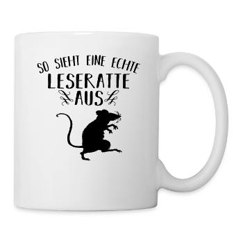 Leseratte Bücher lesen Geschenk - Tasse - Weiß - Rechts