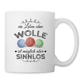 Netter Strickmuster Spruch für Strickerin Geschenk - Tasse - Weiß - Rechts