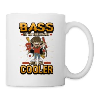 Bass Gitarre Instrument Rock Spruch Geschenk - Tasse - Weiß - Rechts