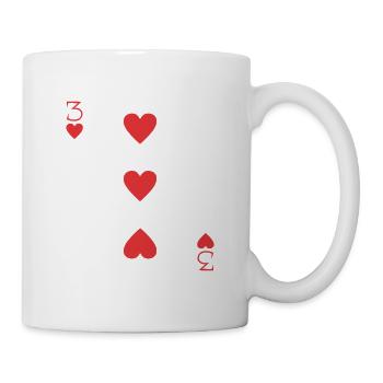Playing card heart 3 - Mug - white - Right