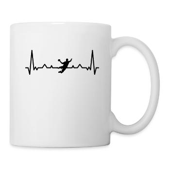 Herzschlag Handball Heartbeat Handballer - Tasse - Weiß - Rechts