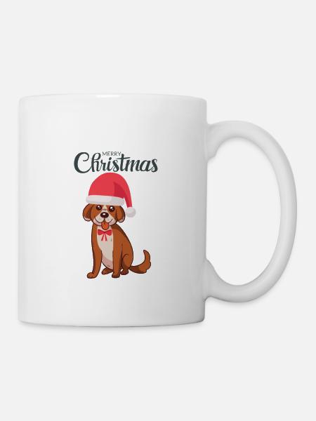 Weihnachtlicher Hund - Tasse - Weiß