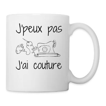 Je peux pas j'ai couture - Mug blanc - blanc - Droite