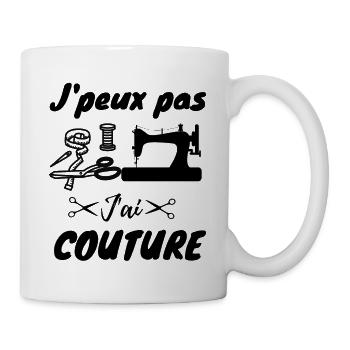 Je peux pas j'ai couture - Mug blanc - blanc - Droite