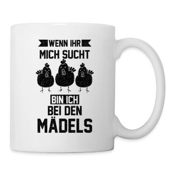 Hühner Hühnerstall Landwirt Bauernhof Lustige Sprü - Tasse - Weiß - Rechts