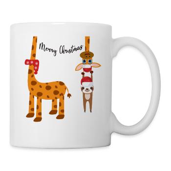 Giraffe Sloth Christmas Sloth Merry Christmas - Mug - white - Right