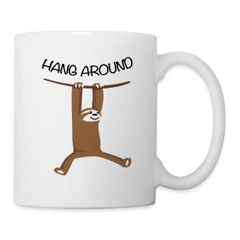 Sloth saying hang around funny gift - Mug - white - Right