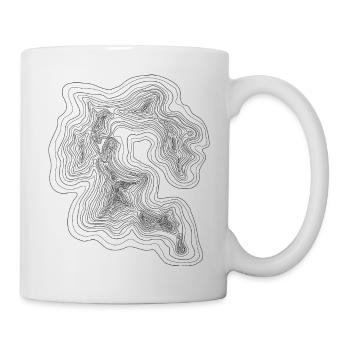 Berge, Wandern, outdoor, Höhenschichtlinien - Tasse - Weiß - Rechts