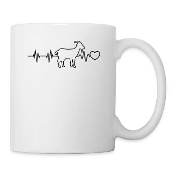 Ziege, Herzschlag Ziegenhalter Puls Hirte EKG Gesc - Tasse - Weiß - Rechts