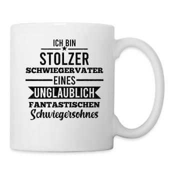 Stolzer Schwiegervater Schwiegerpapa Lustige Sprüc - Tasse - Weiß - Rechts