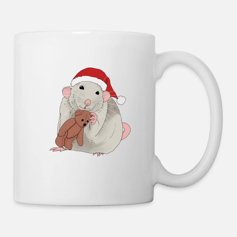 Weihnachtsratte - Tasse - Weiß