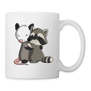 Opossum and Racoon Hug - Mug - white - Right