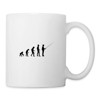 Evolution Angler Angeln Fischen Hobby Sport - Tasse - Weiß - Rechts