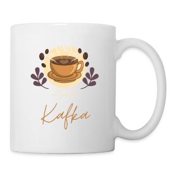 Bücherwurm Zuerst Kafka Kaffeetasse Lyrik - Tasse - Weiß - Rechts