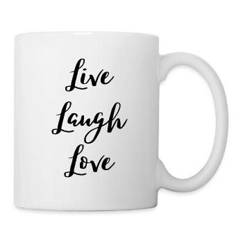 Live Laugh Love Citation de motivation Slogan Attitude - Mug blanc - blanc - Droite