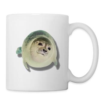 süßer Seehund sagt Hallo - Tasse - Weiß - Rechts