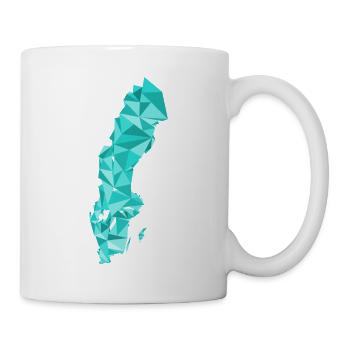 Suède Carte de style polygone - Scandinavie - Mug blanc - blanc - Droite