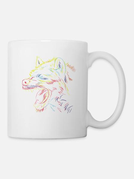 Scribble Hyena - Mug - white
