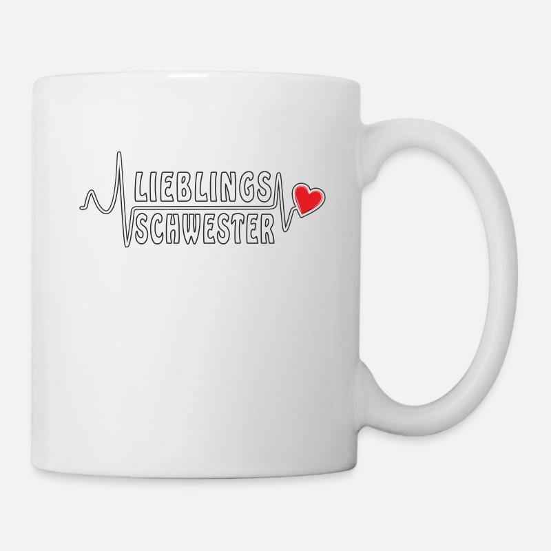 HERZSCHLAG LIEBLINGSSCHWESTER - Tasse - Weiß