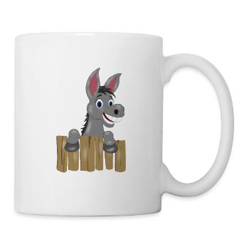 Esel Cartoon Tier Bauernhof comic Geschenk lustig - Tasse - Weiß - Rechts