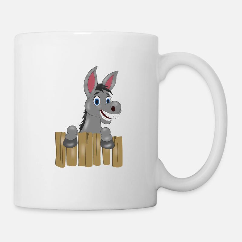 Âne dessin animé des animaux ferme cadeau de bande dessinée - Mug blanc - blanc
