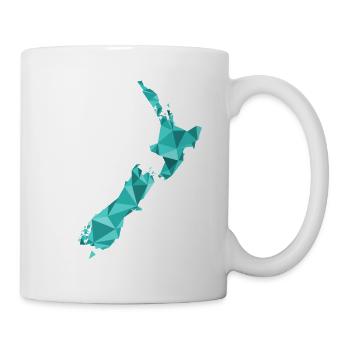 Carte de la Nouvelle-Zélande en style polygone - Mug blanc - blanc - Droite
