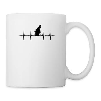 Herzschlag Schornsteinfeger Heartbeat Kaminfeger - Tasse - Weiß - Rechts
